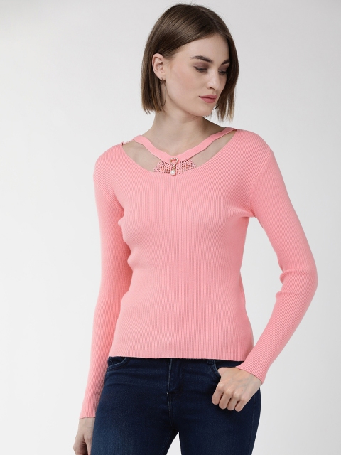 

Fort Collins Women Pink Ribbed Fitted Top