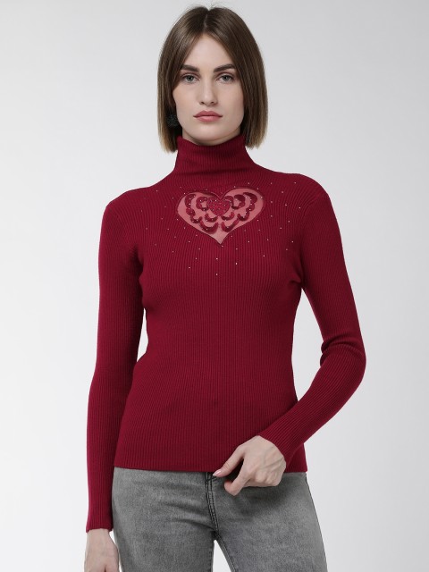 

Fort Collins Women Red Solid Sweater
