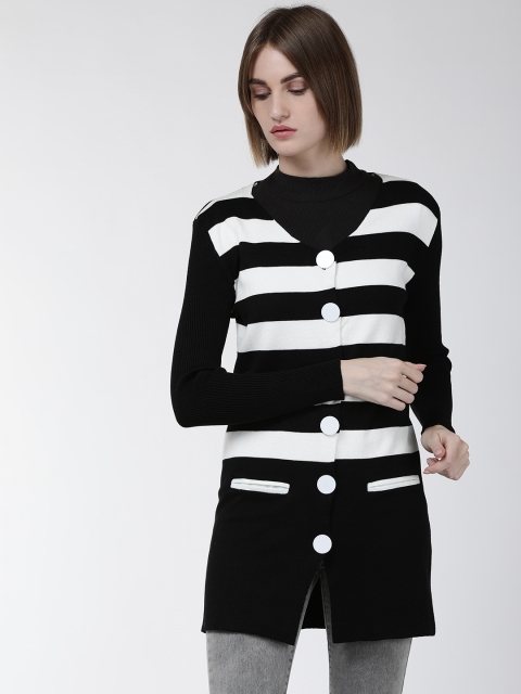 

Fort Collins Women Black & White Striped Cardigan