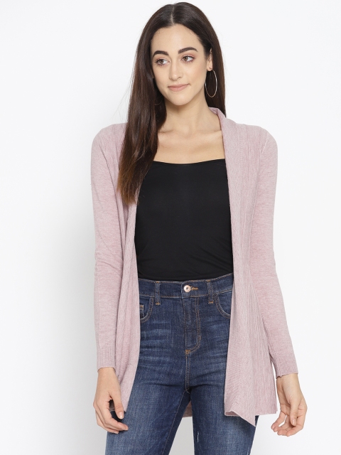 

Fort Collins Women Mauve Self-Design Open Front Shrug