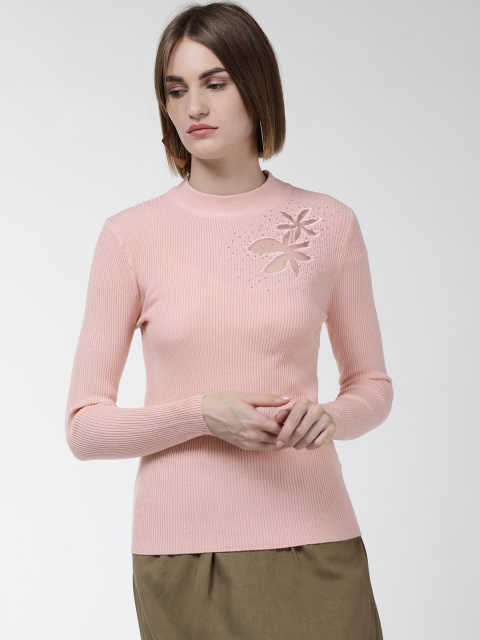 

Fort Collins Women Pink Ribbed Sweater