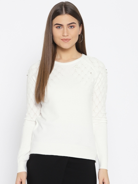 

Fort Collins Women White Solid Sweater