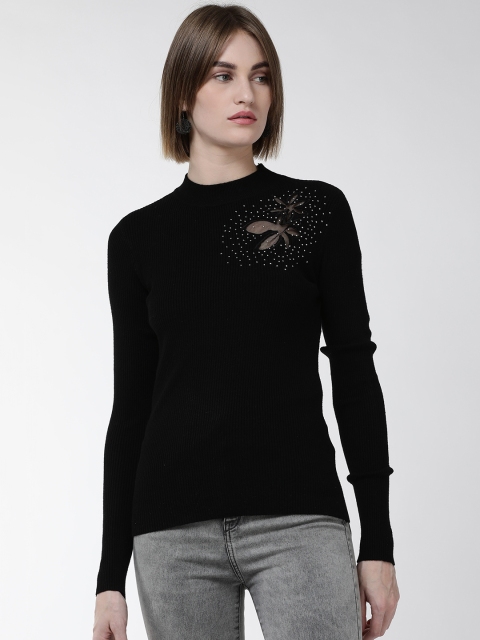 

Fort Collins Women Black Ribbed Sweater