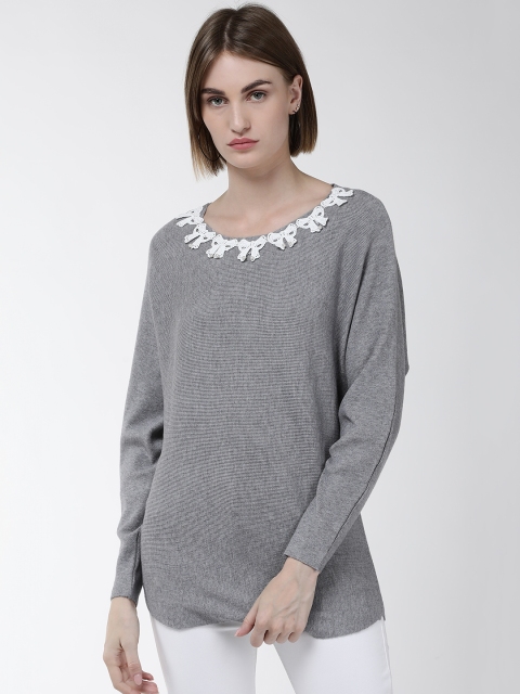 

Fort Collins Women Grey Melange Solid Acrylic Sweater