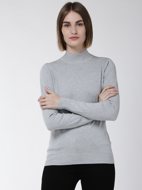 

Fort Collins Women Grey Melange Solid Sweater