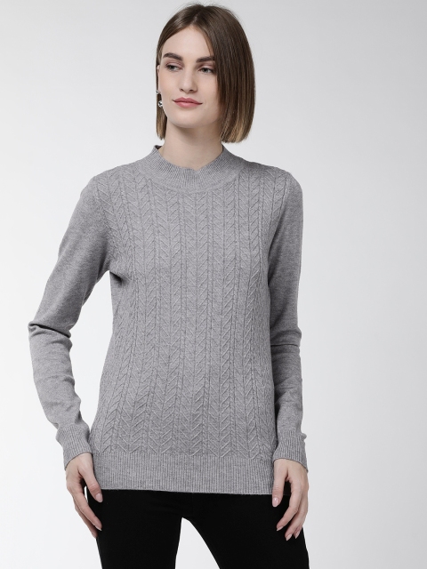 

Fort Collins Women Grey Self Design Sweater