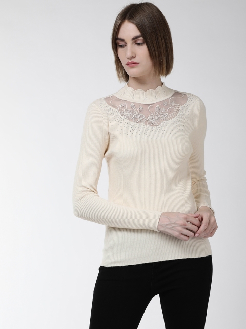 

Fort Collins Women Off-White Solid Sweater