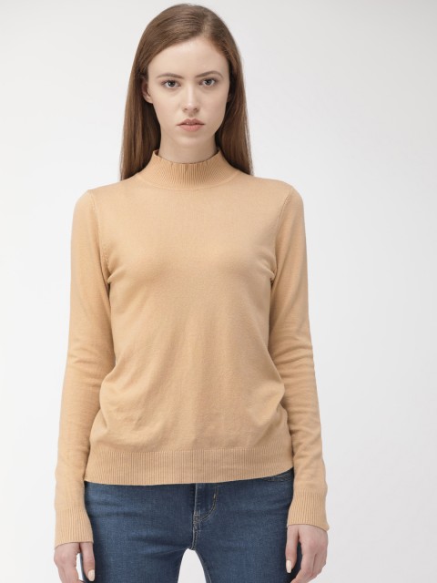 

Fort Collins Women Camel Brown Solid Sweater Vest Sweater