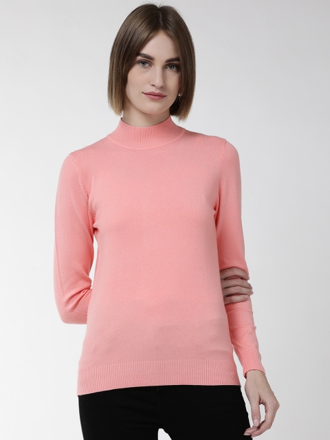 

Fort Collins Women Peach-Coloured Ribbed Sweater
