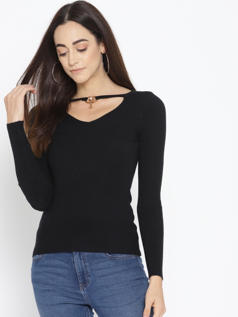 

Fort Collins Women Black Ribbed Sweater
