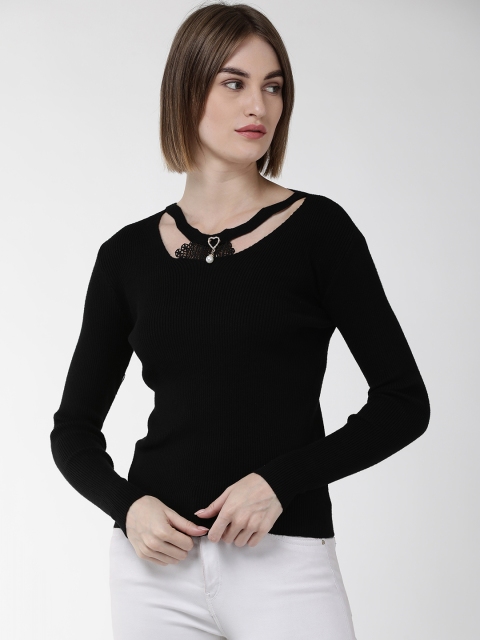 

Fort Collins Women Black Ribbed Sweater