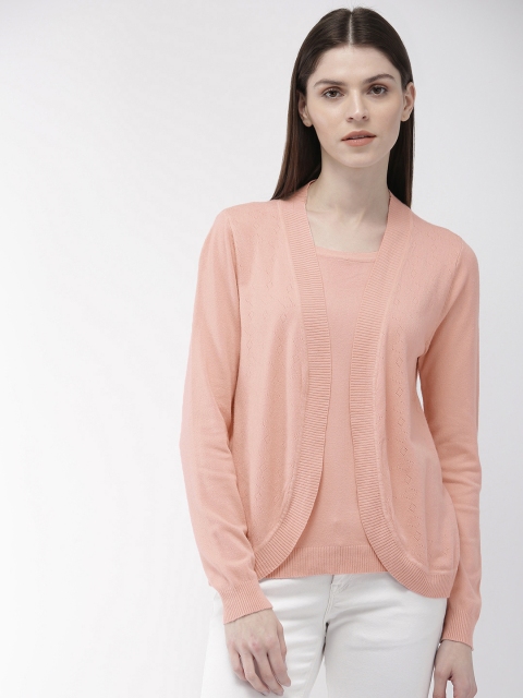 

Fort Collins Women Pink Solid Front Open Sweater