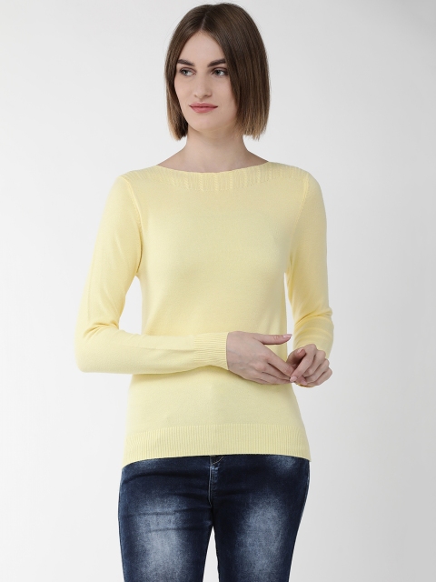 

Fort Collins Women Yellow Solid Sweater