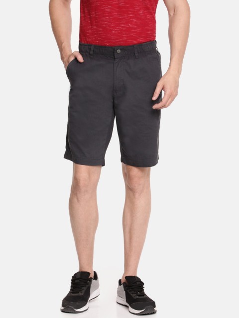 

Jockey Men Grey Solid Straight Fit Regular Shorts
