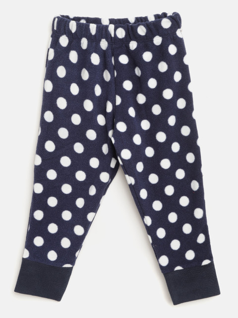 

CrayonFlakes Kids Navy Blue & White Polka Dot Print Joggers