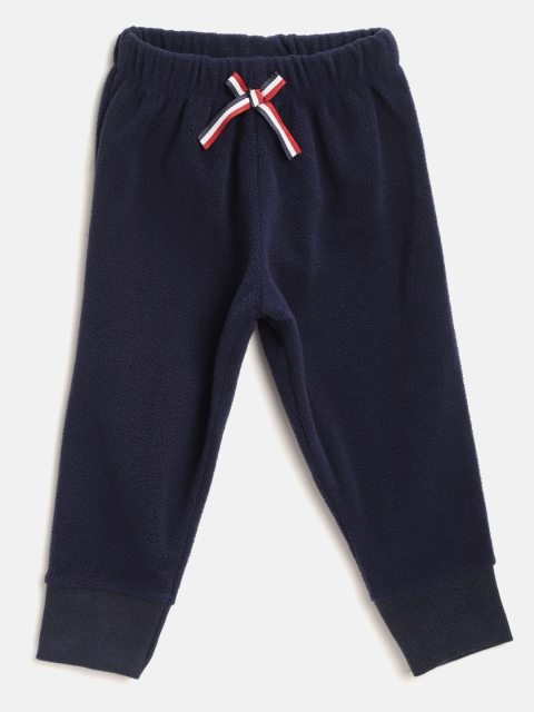 

CrayonFlakes Kids Navy Blue Solid Fleece Lounge Joggers