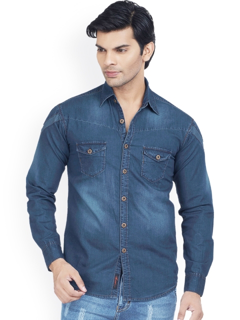 

High Star Blue Slim Fit Denim Shirt