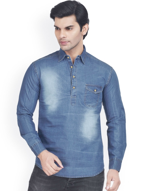

High Star Blue Denim Slim Fit Casual Shirt
