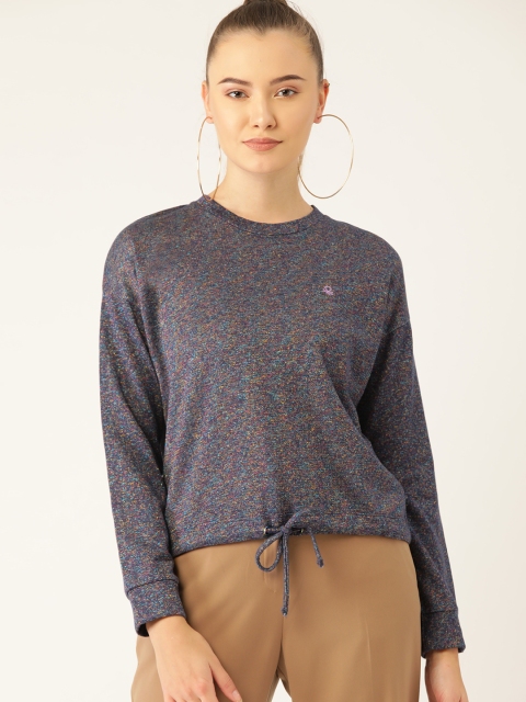 

United Colors of Benetton Women Navy Blue Shimmery Top