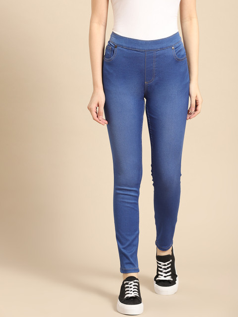 

United Colors of Benetton Women Blue Solid Denim Jeggings