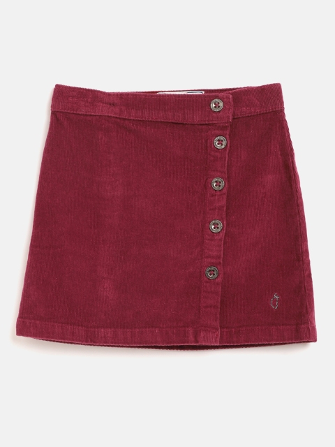 

Gini and Jony Infant Girls Maroon Corduroy Solid Mini Straight Skirt