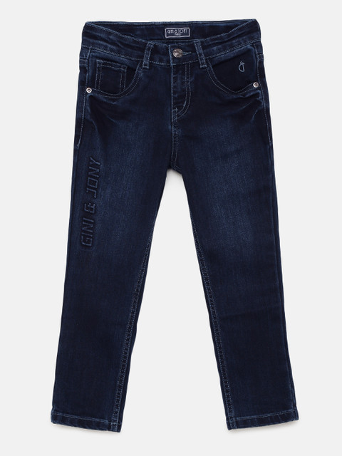 

Gini and Jony Boys Navy Blue Slim Fit Mid-Rise Clean Look Stretchable Jeans
