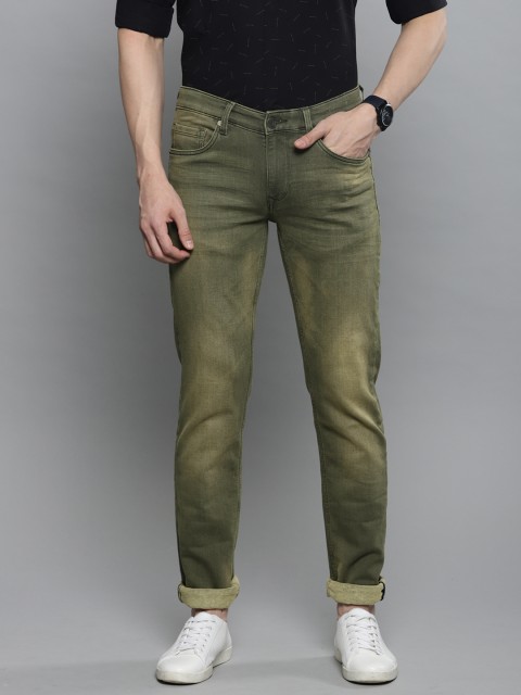 

Louis Philippe Jeans Men Olive Green Matt Slim Fit Low-Rise Clean Look Stretchable Jeans