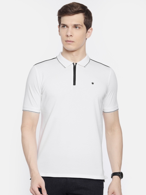

Louis Philippe Men White Solid Polo Collar T-shirt