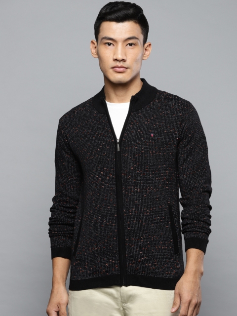 

Louis Philippe Jeans Men Black & Grey Printed Cardigan