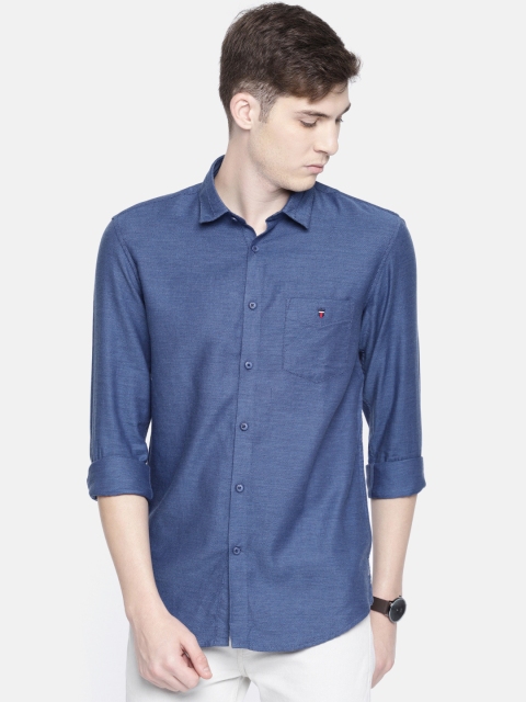

Louis Philippe Sport Men Navy Blue Super Slim Fit Self Design Casual Shirt