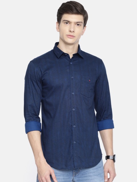 

Louis Philippe Sport Men Navy Blue Super Slim Fit Solid Casual Shirt