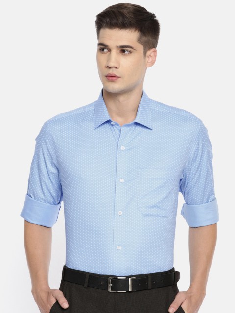 

Louis Philippe Men Blue & White Slim Fit Printed Formal Shirt