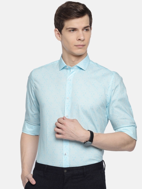 

Louis Philippe Ath.Work Men Blue & White Slim Fit Printed Smart Casual Shirt