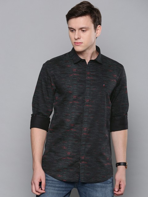 

Louis Philippe Jeans Men Black Super Slim Fit Printed Casual Shirt