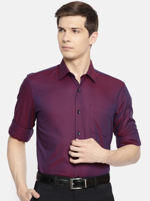 

Louis Philippe Men Purple Slim Fit Self Design Formal Shirt