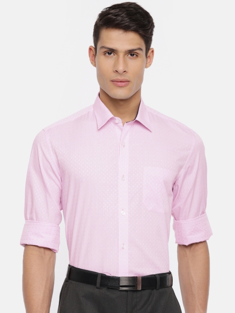 

Louis Philippe Men Pink Slim Fit Self Checked Formal Shirt