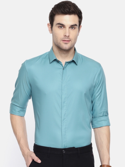 

Louis Philippe Ath.Work Men Blue Super Slim Fit Solid Smart Casual Shirt