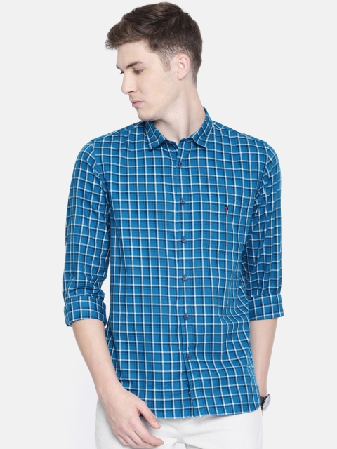 

Louis Philippe Sport Men Blue & White Super Slim Fit Checked Casual Shirt