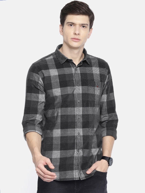 

Louis Philippe Sport Men Grey & White Super Slim Fit Checked Casual Shirt