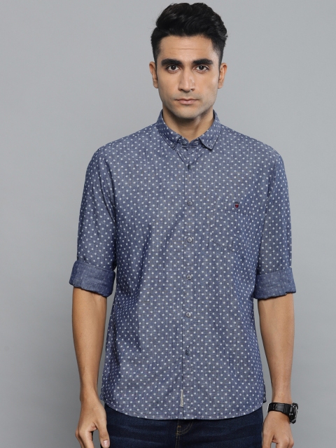 

Louis Philippe Jeans Men Navy Blue Slim Fit Printed Casual Shirt