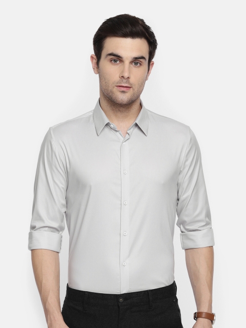 

Louis Philippe Ath.Work Men Grey Super Slim Fit Solid Smart Casual Shirt