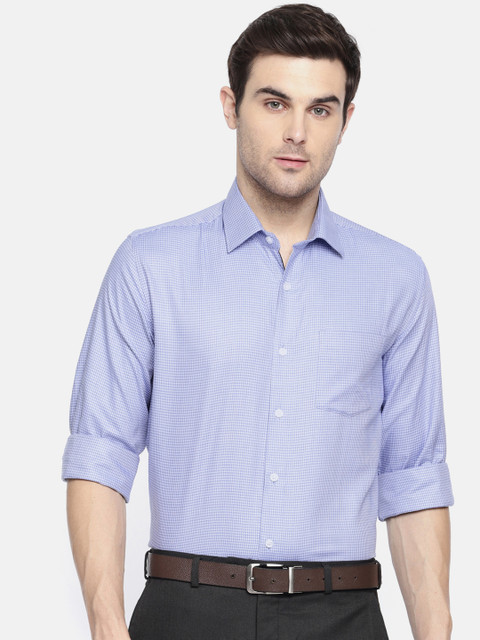 

Louis Philippe Men Blue Slim Fit Self Design Formal Shirt