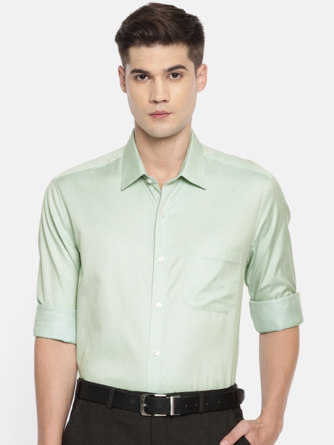 

Louis Philippe Men Green Slim Fit Self Design Formal Shirt