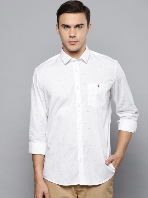 

Louis Philippe Jeans Men White Slim Fit Printed Casual Shirt