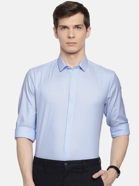 

Louis Philippe Ath.Work Men Blue Super Slim Fit Self Design Smart Casual Shirt