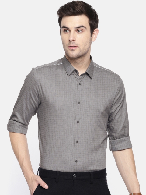 

Louis Philippe Ath.Work Men Grey & Black Super Slim Fit Checked Smart Casual Shirt
