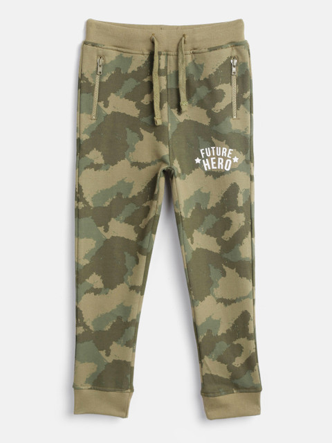 

YK Boys Olive Green Camouflage Print Joggers