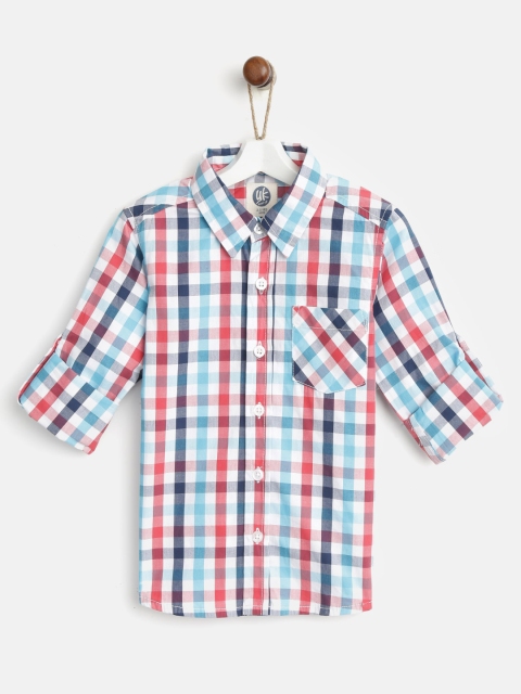 

YK Boys Multicoloured Regular Fit Checked Casual Shirt, Multi