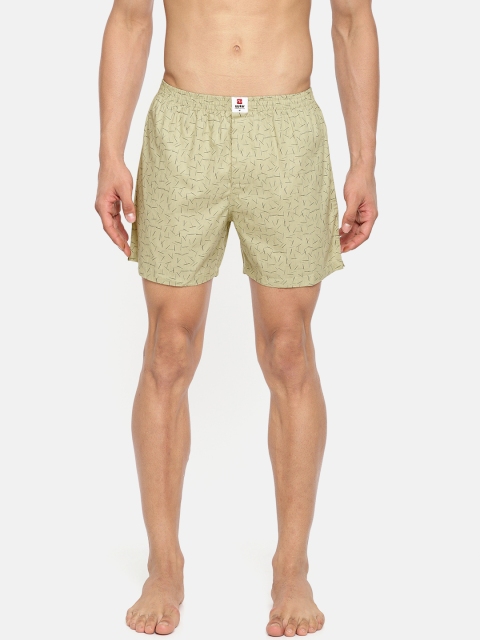 

SPYKAR Olive Green & Navy Blue Printed Pure Cotton Boxers MBX-01AI-079