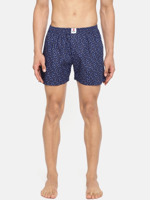 

SPYKAR Men Navy Blue Printed Pure Cotton Boxers MBX-01AI-023